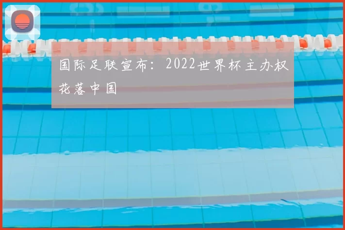 国际足联宣布：2022世界杯主办权花落中国